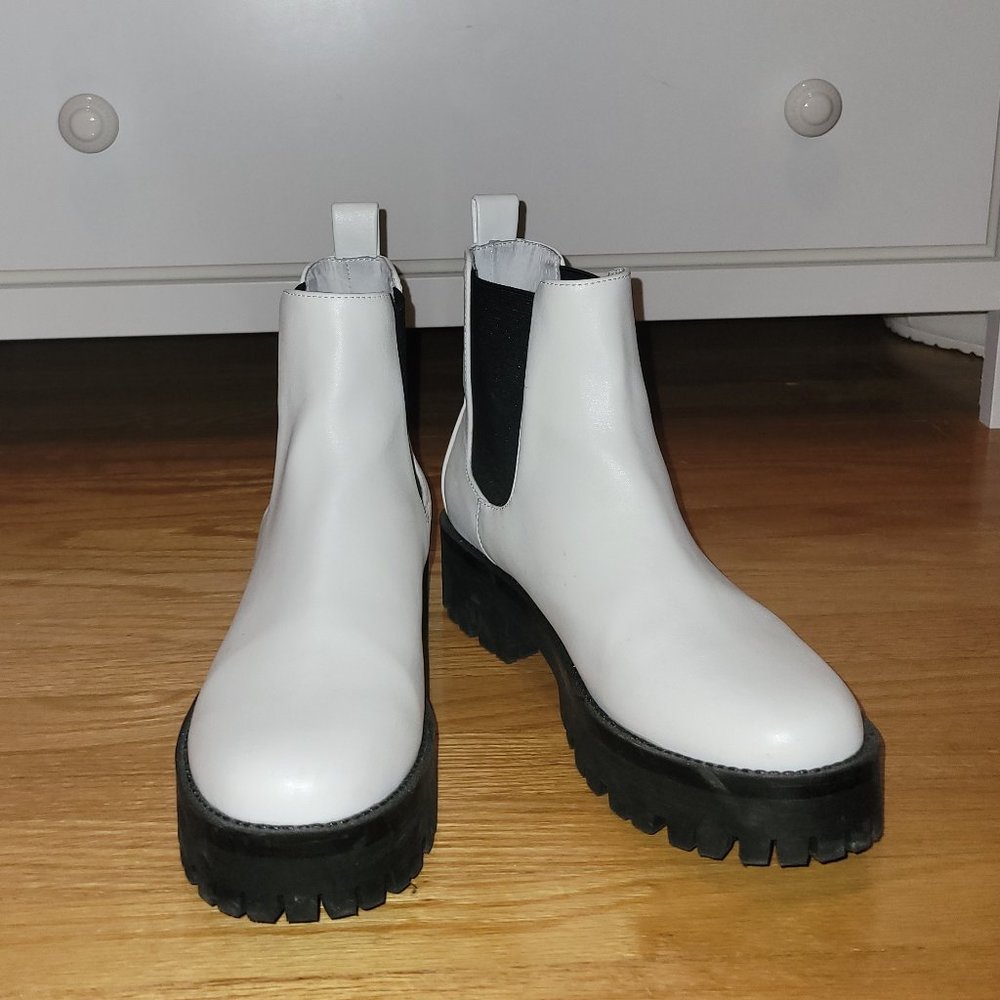White combat boots